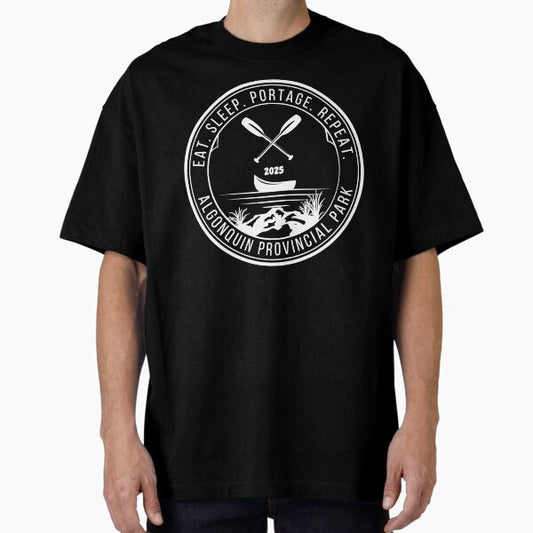 Algonquin Eat Sleep Portage Repeat White  Oversized T-Shirt for Sale by CCCola15