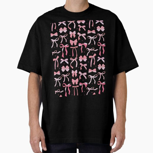 Coquette Bows Pink Pattern Oversized T-Shirt for Sale by TaraTs