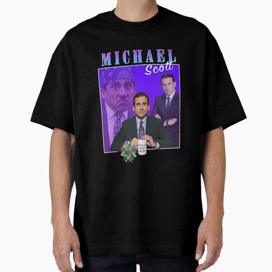 Michael Scott 90's Retro Vintage Style The Office Oversized T-Shirt for Sale by xshannon