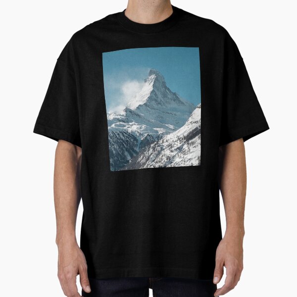 Matterhorn Mountain Switzerland Zermatt, European Swiss Alps Mountains, Winter Matterhorn Landscape Oil Paint, Switzerland Highest Peak Oversized T-Shirt for Sale by Paintcorner
