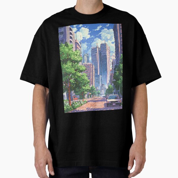 "Calm Lofi Cityscape" Oversized T-Shirt for Sale by bapupa