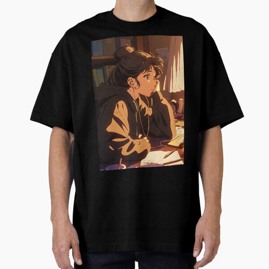 "Chill Lofi Girl Study Vibes" Oversized T-Shirt for Sale by bapupa