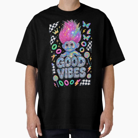 90s Retro Good Vibes Doll – Nostalgia Aesthetic Oversized T-Shirt for Sale by Jakksofficial