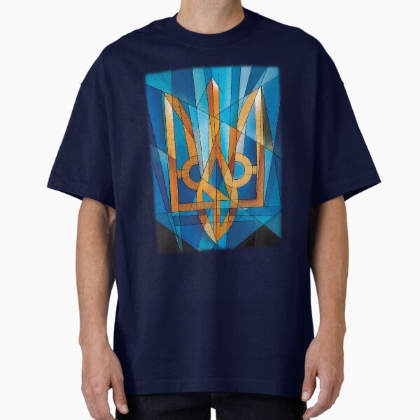 Cubism Art Tryzub Oversized T-Shirt for Sale by goldengallery