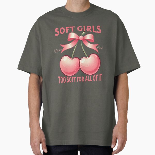 Soft Girls Social Club Cute Coquette Cherry Aesthetic  Oversized T-Shirt for Sale by Auchi26