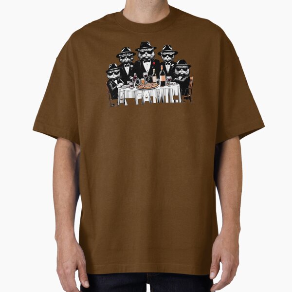 La Familia – Mafia Cats Dinner Oversized T-Shirt by Closeddog