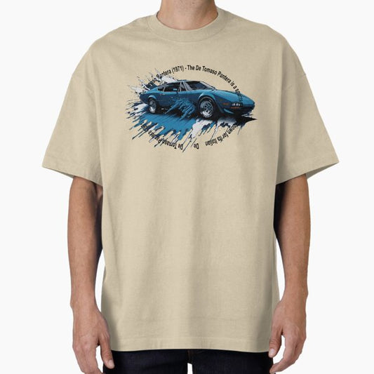 My Dad's Car, De Tomaso Pantera car Oversized T-Shirt for Sale by PornDesigns