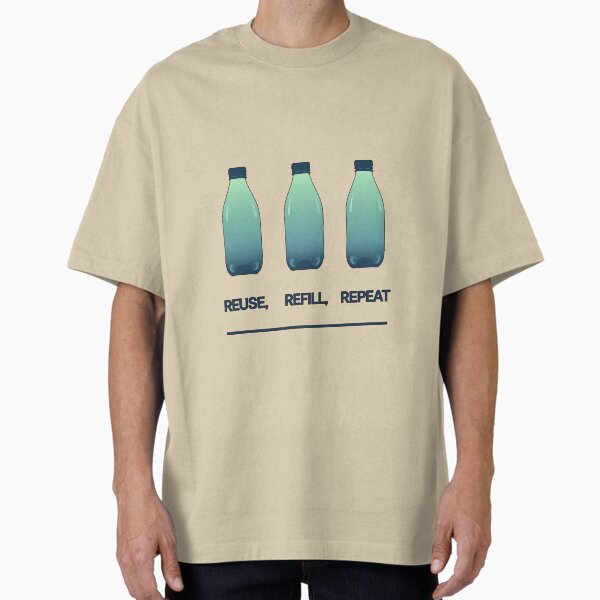 "Reuse Refill Repeat – Sustainable Lifestyle & Eco Icon Design" Oversized T-Shirt for Sale by Sprout-Theory