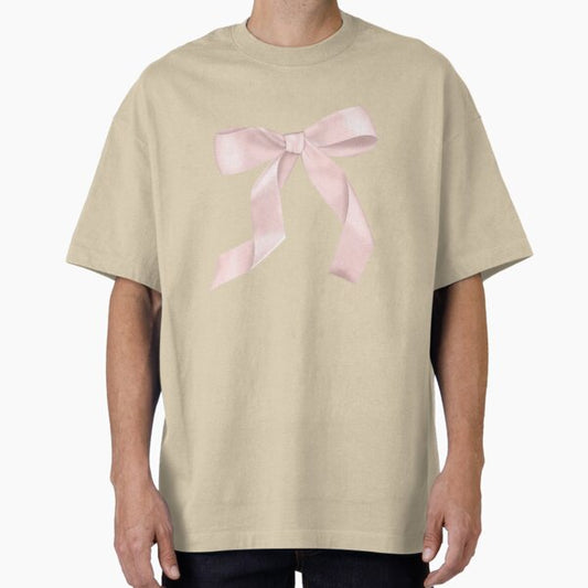 Coquette Ribbon Bow Pink Oversized T-Shirt for Sale by AnettStickers