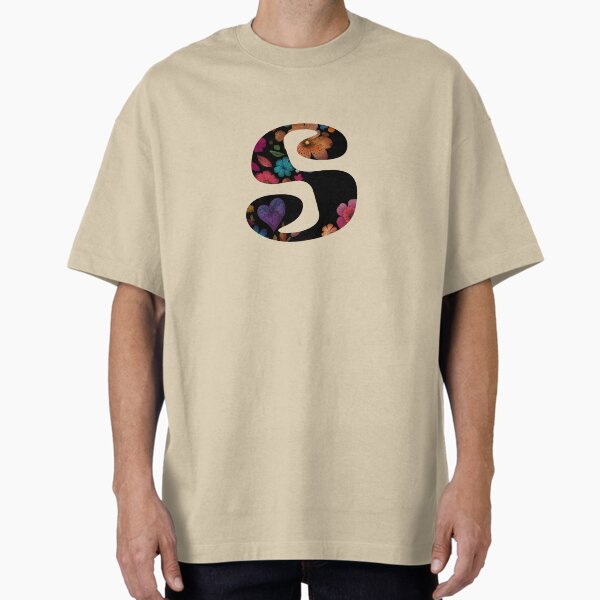 Bold Black Groovy Letter With Colorful Flowers Oversized T-Shirt for Sale by Devhali