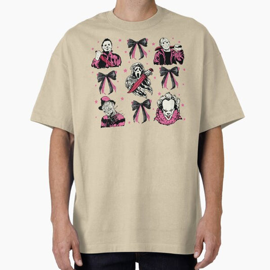 Halloween Killers Coquette Bow Oversized T-Shirt for Sale by kjanedesigns