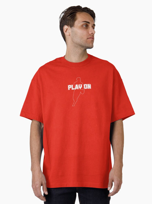 Afl 'play On' Football Oversized T-shirt | Trendy Graphic Tee | Casual Unisex T-shirt