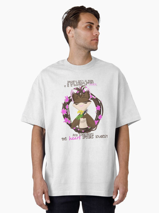 The Heart Speaks Loudest- Leafpool With Text Oversized T-shirt | Trendy Graphic Tee | Casual Unisex T-shirt