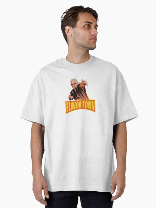 FLAVOR TOWN USA - GUY FlERl Oversized T-Shirt T-Shirt | Best-Selling Artwork | High Demand Item