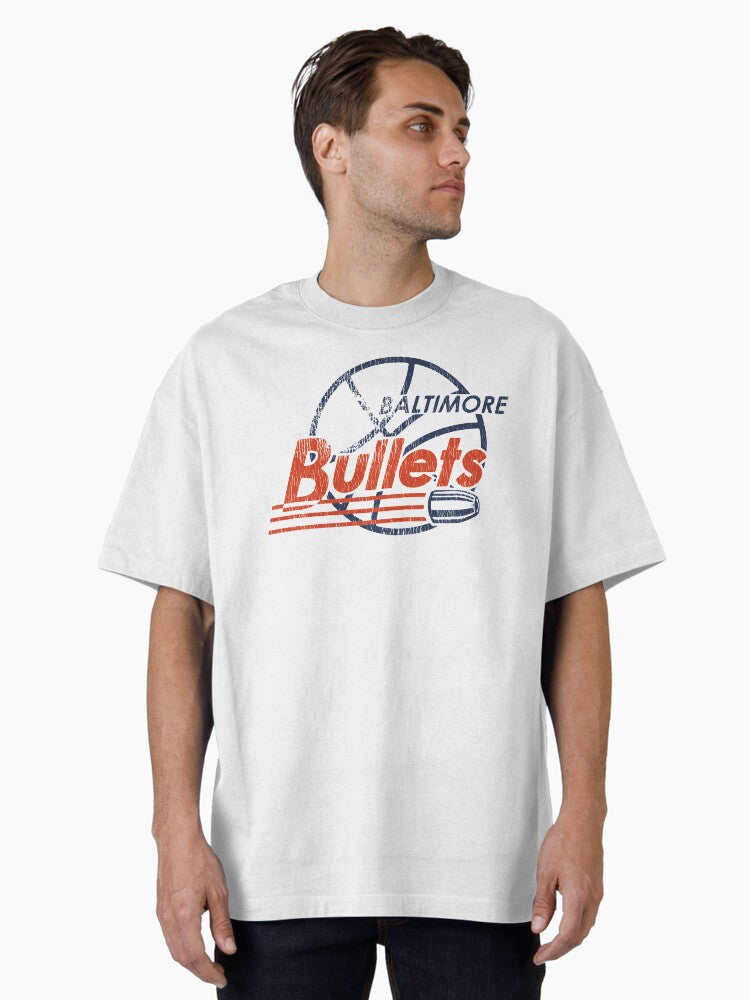 Baltimore Bullets Retro Defunct Basketball Team Oversized T-shirt | Trendy Graphic Tee | Casual Unisex T-shirt