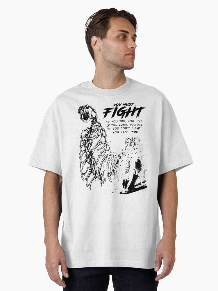 You Must Fight Attack On Titan Final Stand Oversized T-shirt | Trendy Graphic Tee | Casual Unisex T-shirt