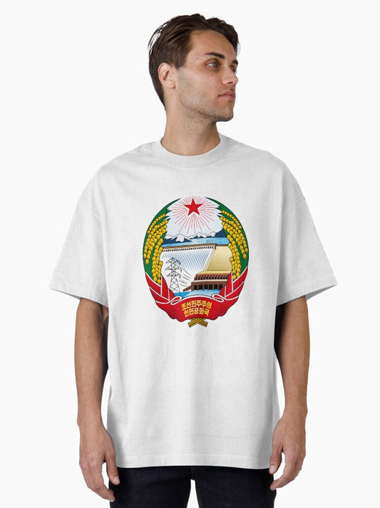 North Korean Coat of Arms DPRK Oversized T-Shirt T-Shirt | Streetwear Vibe | Top Pick For Fans
