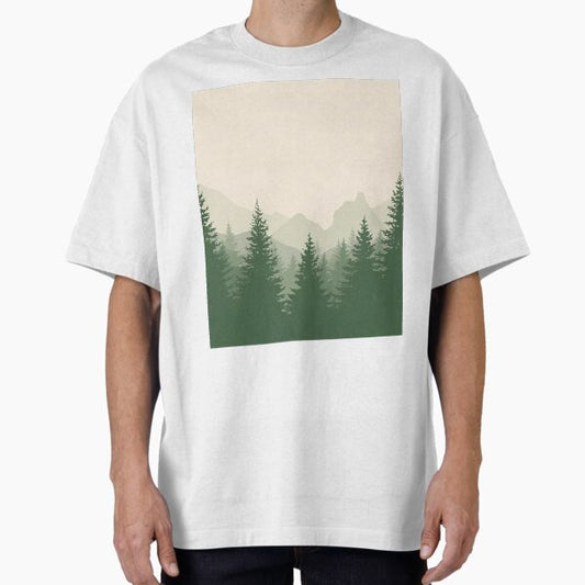 Evergreen Forest Line | Minimalist Nature Design | Outdoors Gift Oversized T-Shirt for Sale by jamescall10