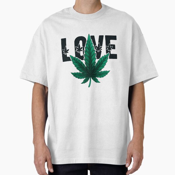 "LOVE Cannabis Leaf" Oversized T-Shirt for Sale by LVSMe
