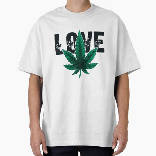 "LOVE Cannabis Leaf" Oversized T-Shirt for Sale by LVSMe