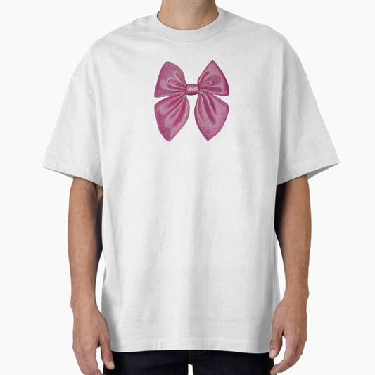 Pink Coquette Bow | Acrylic Painting Oversized T-Shirt for Sale by rassroft
