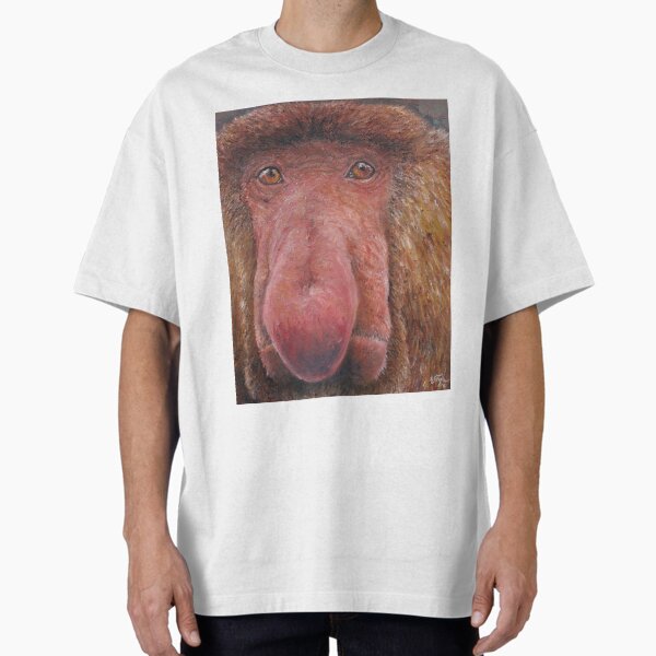 Proboscis Monkey (Nasalis larvatus) Oversized T-Shirt for Sale by elinjohnsen