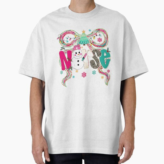 Christmas Nurse Coquette Oversized T-Shirt for Sale by Gabeporte