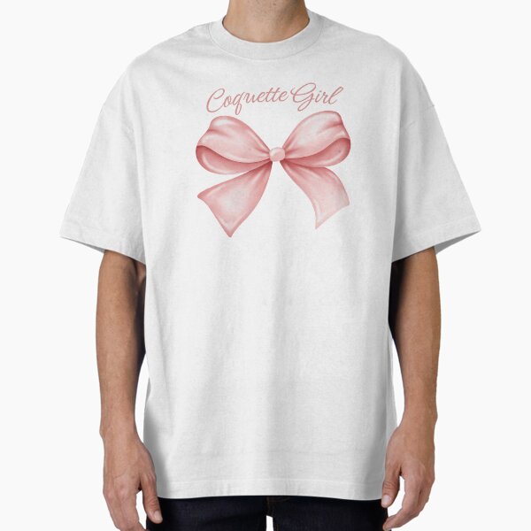 Coquette Girl Pink Coquette Bow Oversized T-Shirt for Sale by thebest-2studio