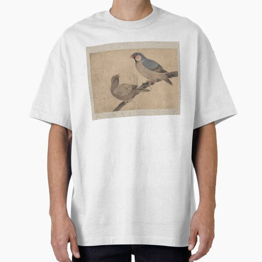 Katsushika Hokusai's birds Oversized T-Shirt for Sale by professorguru