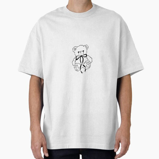 teddy bear with coquette bow items in brown Oversized T-Shirt for Sale by AlexsArtSpace