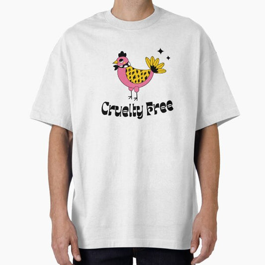 "Quirky Cruelty Free Chicken: Sustainable Lifestyle Design" Oversized T-Shirt for Sale by MrLamoose