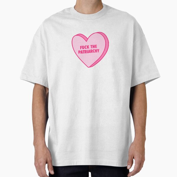 Fuck the patriarchy pink heart Oversized T-Shirt by Jea-la