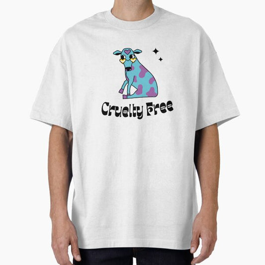 "Quirky Cruelty Free Cow: Sustainable Lifestyle Design" Oversized T-Shirt for Sale by MrLamoose
