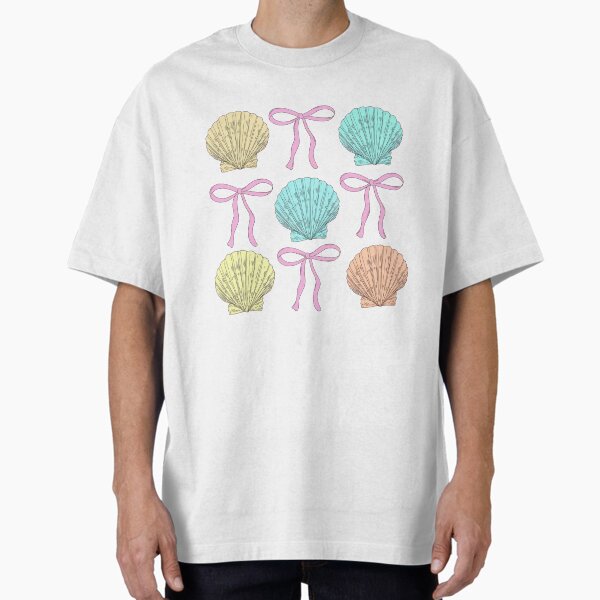 Coquette Seashell Summer Coquette Bow Retro Summer Little Ocean Shower Oversized T-Shirt for Sale by Shosohey