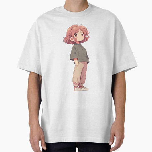 "Chibi Aesthetic Lofi Girl" Oversized T-Shirt for Sale by bapupa