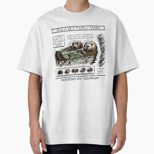 Sea Otters Monterey Bay Aquarium  Oversized T-Shirt for Sale by margamPagenberg