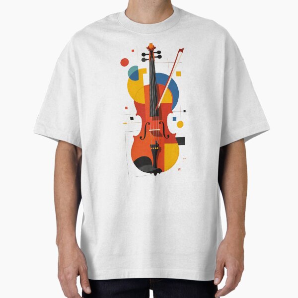 Vibrant Abstract Violin Art — Geometric Musical Design Oversized T-Shirt for Sale by Eds-Art