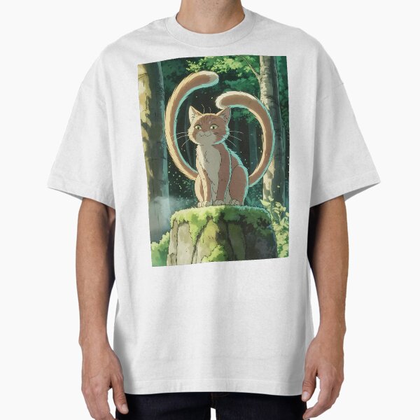 "Mystical Nekomata Forest Spirit" Oversized T-Shirt for Sale by SakuraHaven