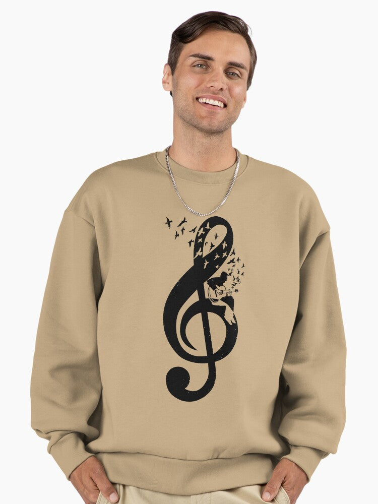 Treble Clef - guitar Premium Oversized Sweatshirt
