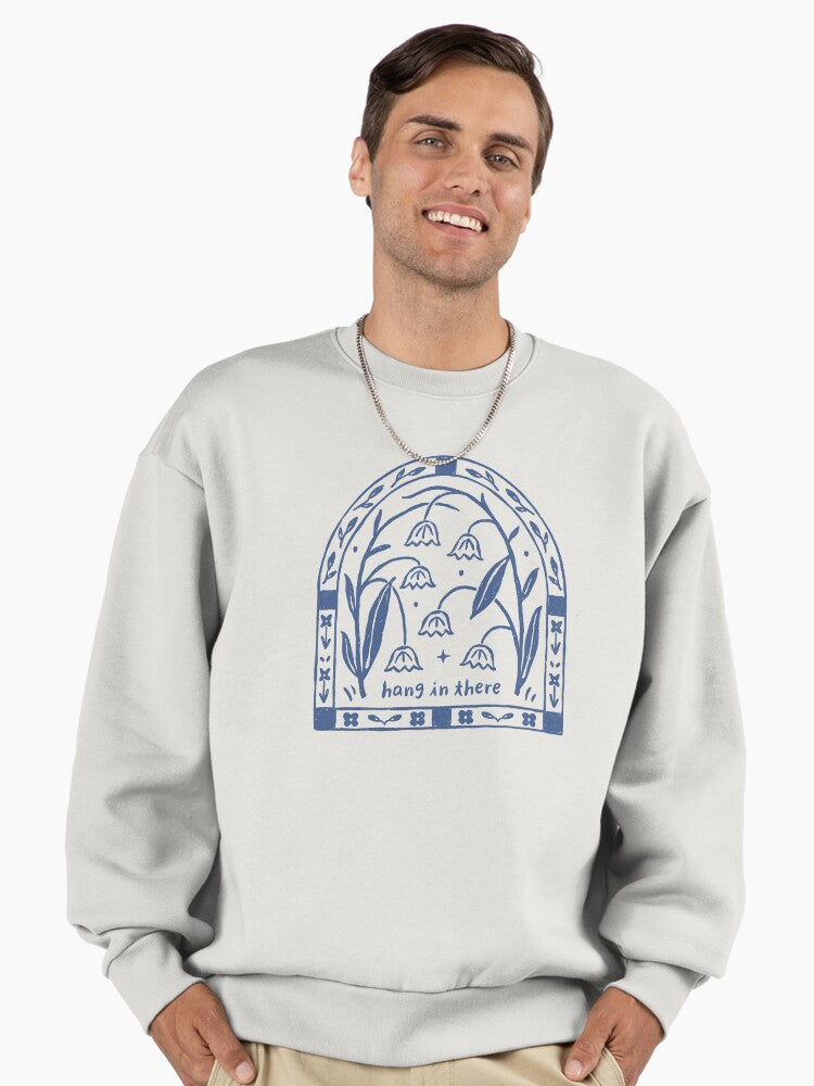 Hang in There - Block Print Bluebells Premium Oversized Sweatshirt