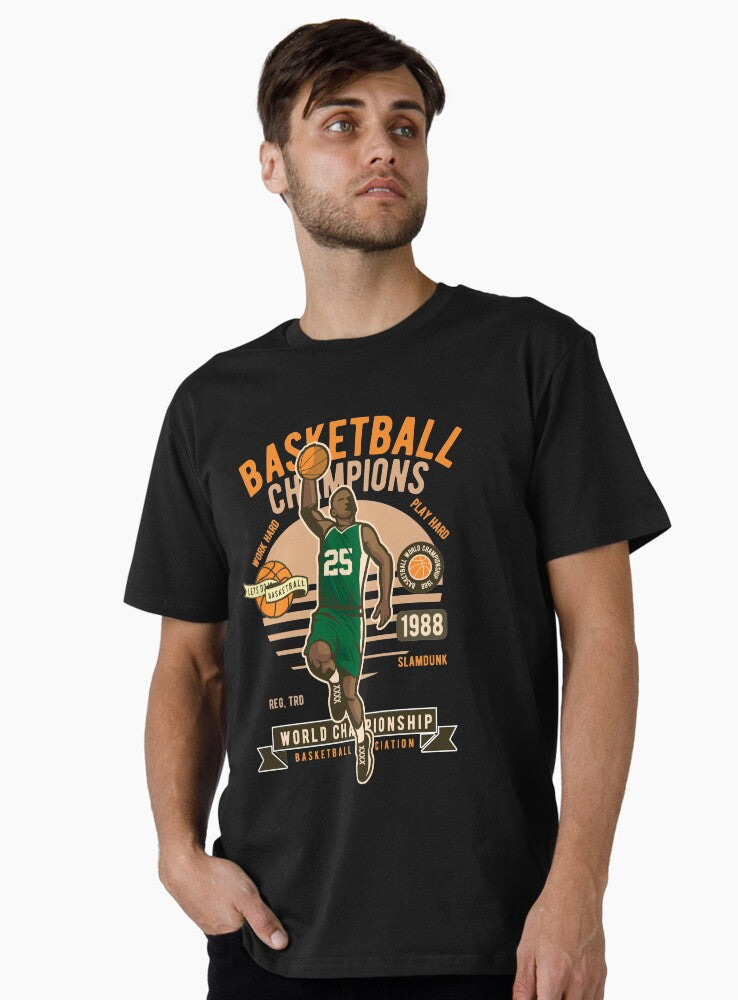 Basketball Champions Work Hard Play Hard World Championship Premium T-shirt | Premium Basketball Jersey | Fan Edition Apparel