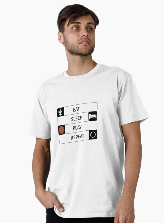 Eat - Sleep - Play - Repeat - Basketball Premium T-shirt | Premium Basketball Jersey | Fan Edition Apparel