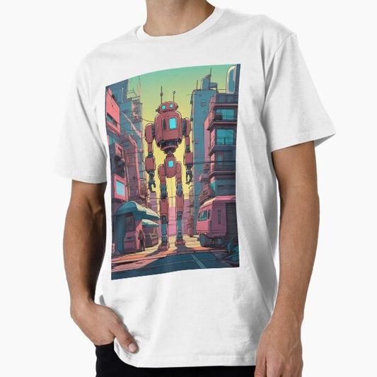 "Retro Lofi City Robot" Premium T-Shirt for Sale by DreamCraze