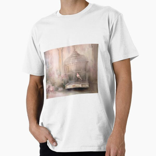 Coquette aesthetic vintage painting of a birdcage Premium T-Shirt by CoquetteArt