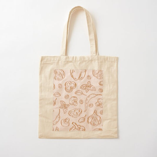 "Hand-Drawn Vegetables and Herbs Pattern Graphic T-shirt" Tote Bag for Sale by FestivityFinds