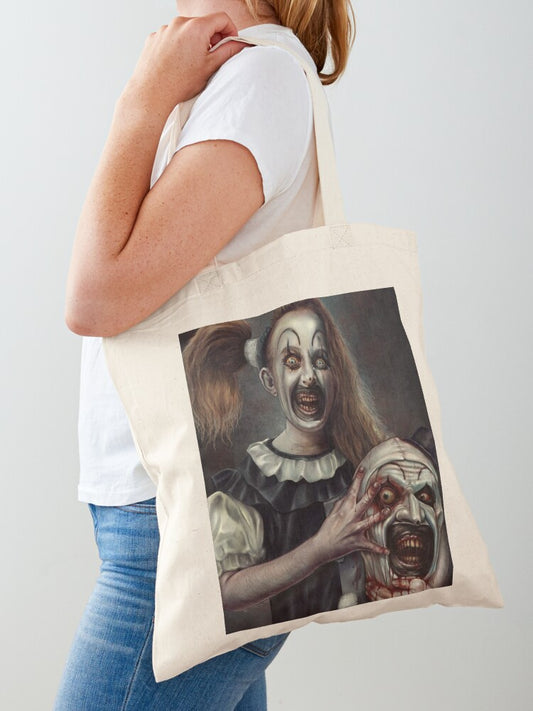 Terrifier 2- The Little Pale Girl Tote Bag | Cute Halloween Tote Bag | Reusable Eco Shopping Bag