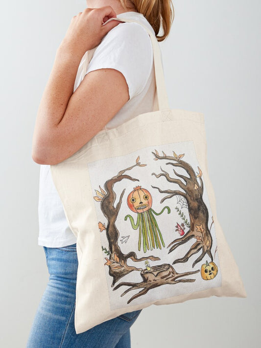 Over The Garden Wall Fan Art Watercolor Illustration Tote Bag | Cute Halloween Tote Bag | Reusable Eco Shopping Bag