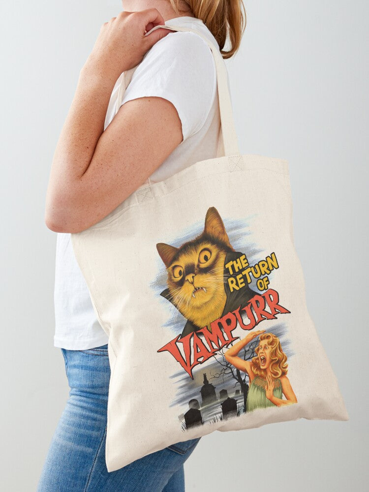 The Return Of Vampurr Tote Bag | Cute Halloween Tote Bag | Reusable Eco Shopping Bag