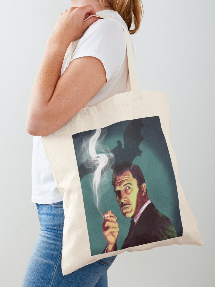 Vincent Price Tote Bag | Cute Halloween Tote Bag | Reusable Eco Shopping Bag