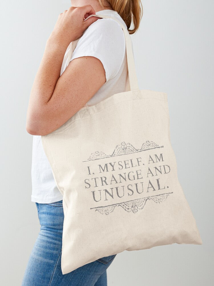 I Myself Am Strange And Unusual Tote Bag | Cute Halloween Tote Bag | Reusable Eco Shopping Bag